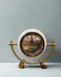 Premium Gimbal Desktop Clock – Luxury Gold & Ceramic Tabletop Timepiece