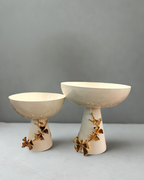 Premium Matte Black & Gold Pedestal Bowl – Luxury Home Centerpiece