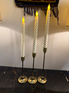 Elegant Spiral Candle Holders – Modern Gold & White Home Décor