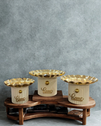 Luxury Gold & Cream Decorative Cake Tray