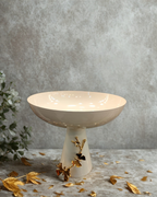 Premium Matte Black & Gold Pedestal Bowl – Luxury Home Centerpiece