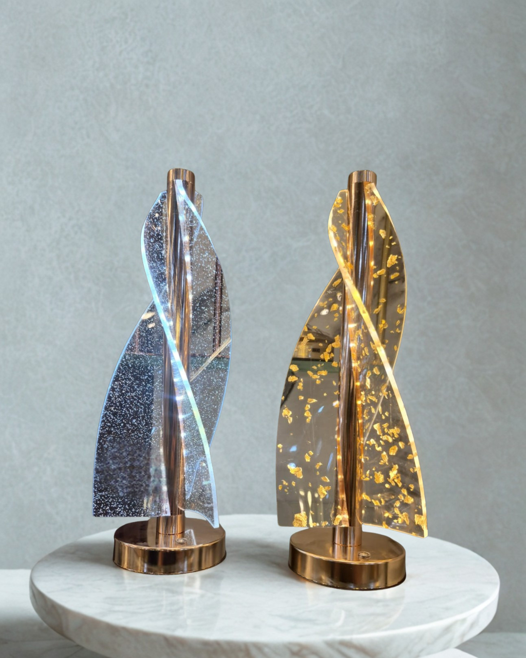 Premium Spiral Acrylic LED Table Lamp – Luxury Modern Accent Light