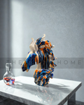 Abstract Fluid Art Horse Head Bust – Colorful Tabletop Ceramic Sculpture