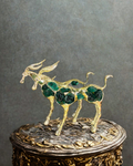 Gold & Emerald Gazelle Statue (Single)
