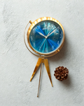 ATCO Luxury Blue & Gold Tabletop Tripod Clock – Elegant Desk Decor