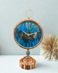 ATCO Luxury Blue Moving Gear Tabletop Clock – Rose Gold Desk Decor
