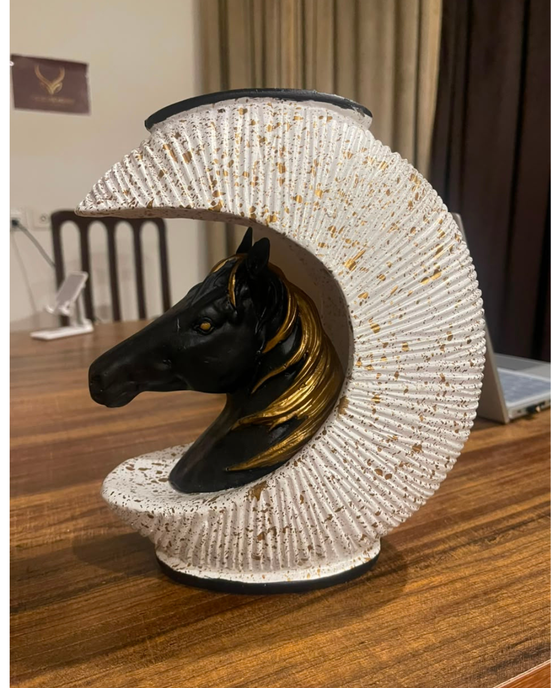Crescent Moon Horse Bust Vase
