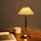 Aura Cordless Rechargeable LED Table Lamp – Luxury Pleated Wireless Lamp for Home & Bedroom