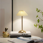 Aura Cordless Rechargeable LED Table Lamp – Luxury Pleated Wireless Lamp for Home & Bedroom