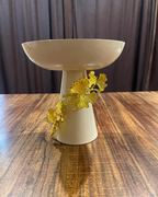 Premium Matte Black & Gold Pedestal Bowl – Luxury Home Centerpiece
