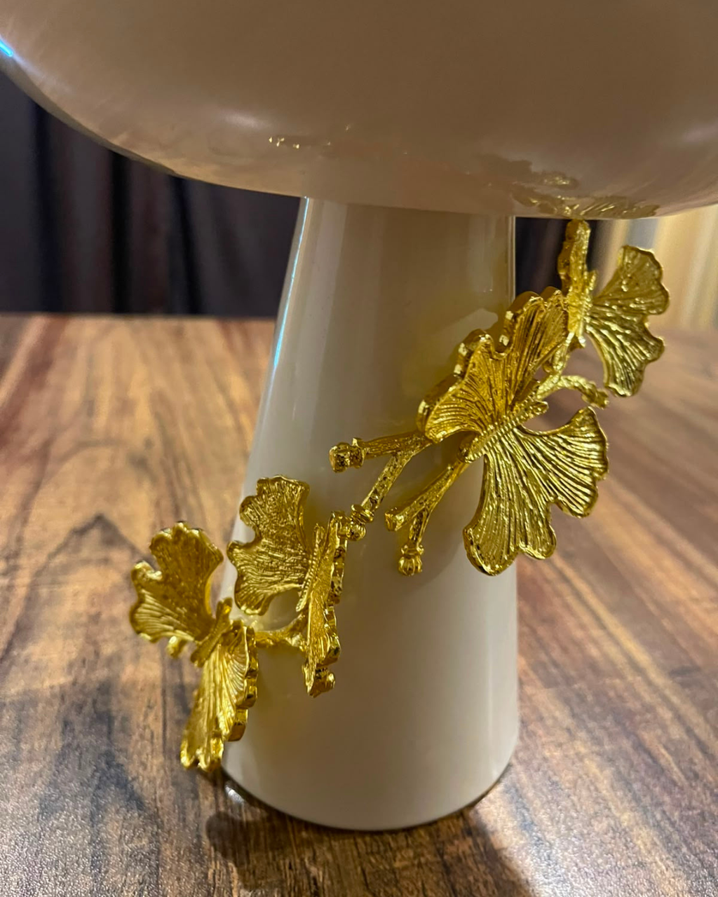 Premium Matte Black & Gold Pedestal Bowl – Luxury Home Centerpiece