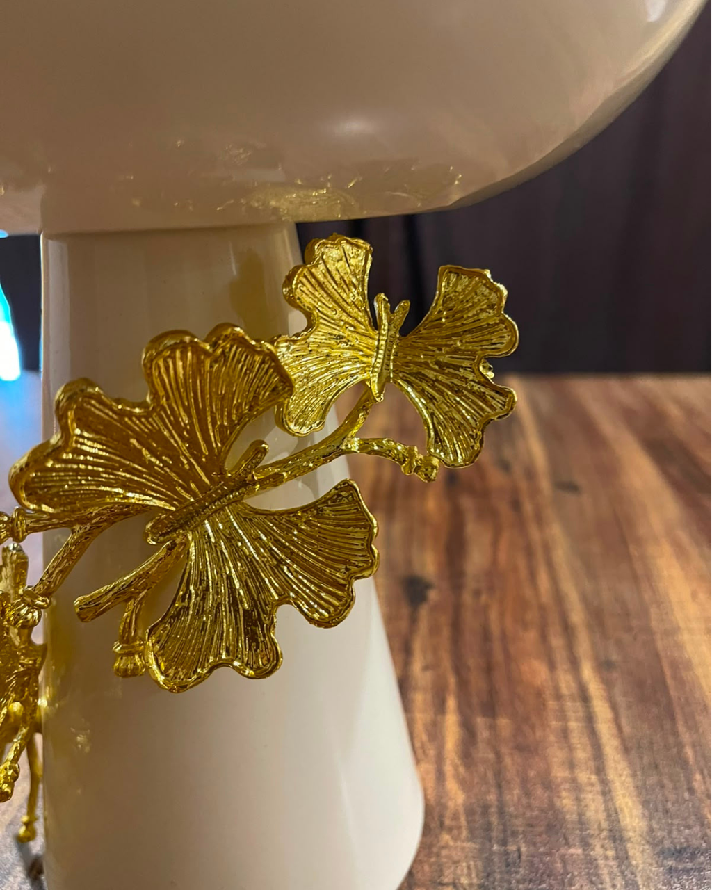Premium Matte Black & Gold Pedestal Bowl – Luxury Home Centerpiece