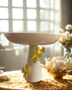 Premium Matte Black & Gold Pedestal Bowl – Luxury Home Centerpiece