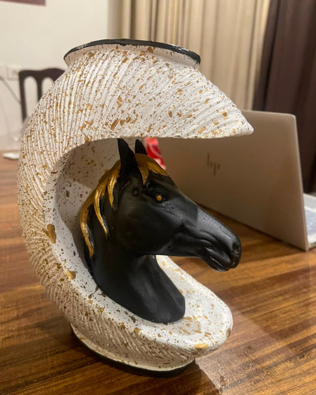 Crescent Moon Horse Bust Vase