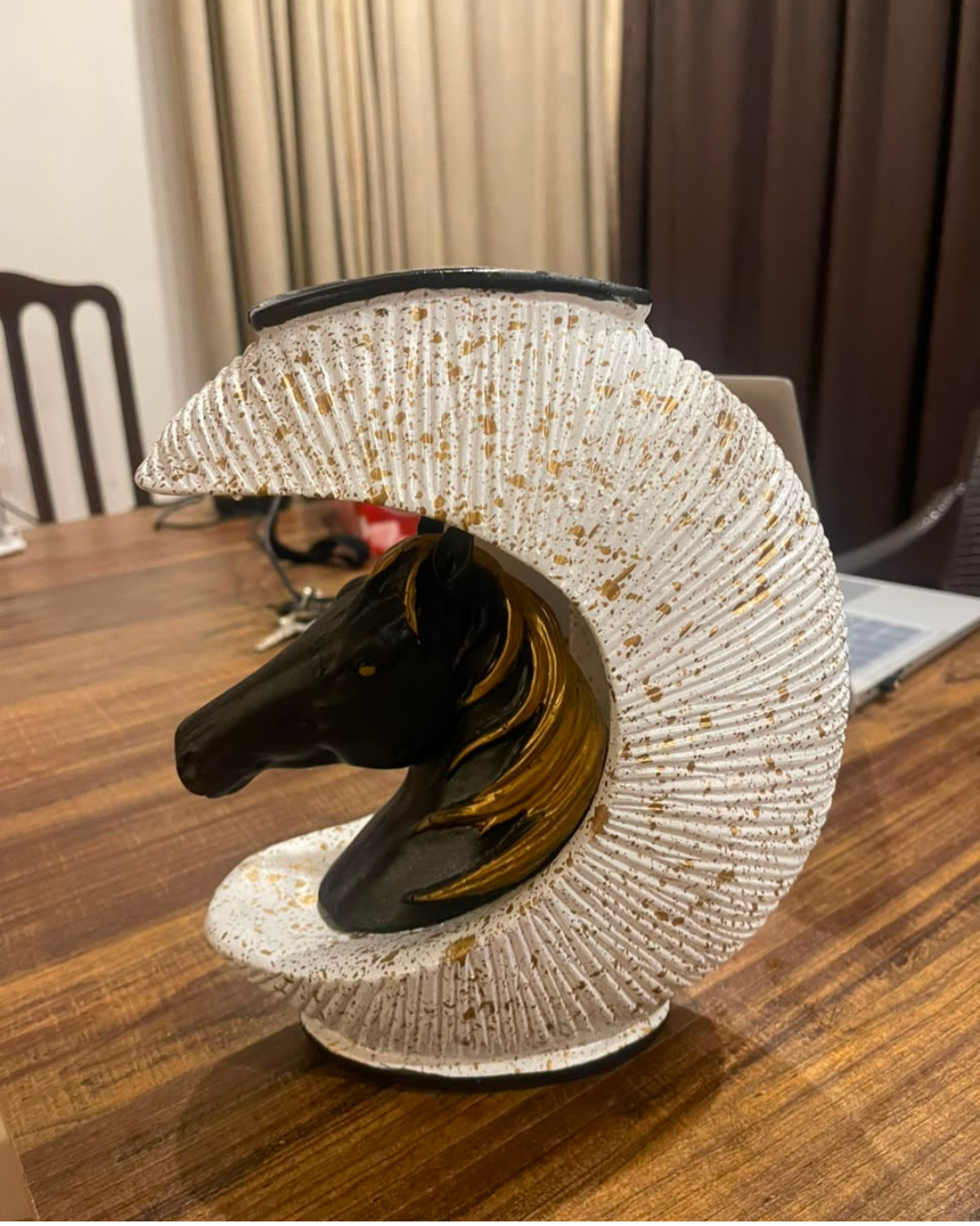 Crescent Moon Horse Bust Vase