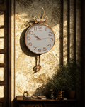 BAOLI Luxury Swan Crest Pendulum Wall Clock – Elegant Gold & White Decor