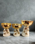 Premium Gold & Cream Ceramic Decorative Bowls – Luxury Centerpiece Set