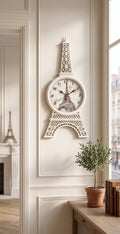 Parisian Heritage Eiffel Tower Hanging Wall Clock – French Cottage Home Decor