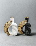 Premium Abstract Ceramic Knot Vase – Luxury Gold Leaf Accent