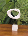 Modern White Abstract Twisted Ring Sculpture