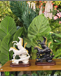 Gold Accent Rearing & Galloping Horse Sculptures