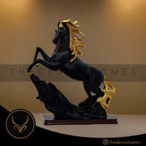 Elegant Black Horse Porcelain Statue - Modern Art Decor - Image 2
