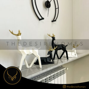 Solid Geometric Nordic Deer Statues - Black - Image 4