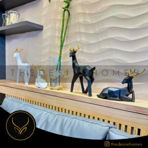 Solid Geometric Nordic Deer Statues - Black - Image 5
