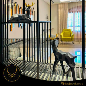 Solid Geometric Nordic Deer Statues - Black - Image 3