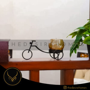 Black Metal Bicycle Candle Holder - Image 3