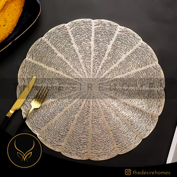 Vinyl Coasters Gold Net Set of 6