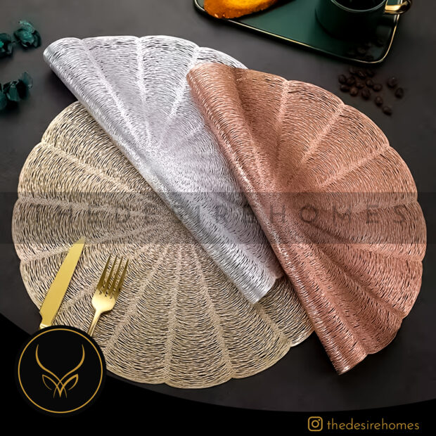 Vinyl Coasters Gold Net Set of 6 - Image 3
