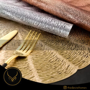 Vinyl Coasters Gold Net Set of 6 - Image 4