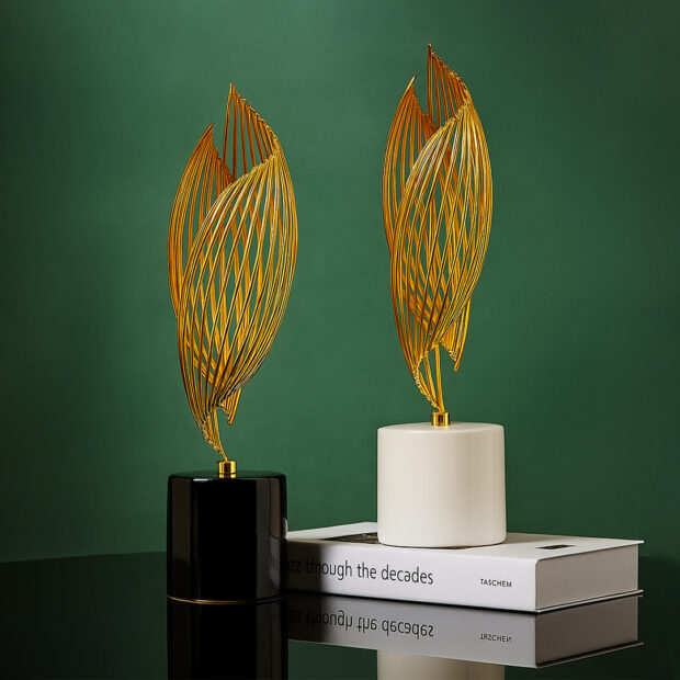 ✨ Elegant Golden Leaf Sculptures ✨