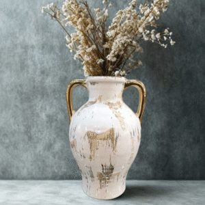 🫂 Vintage Gold Glaze: Urn with Gilded Handles 🫂