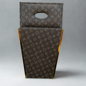 Luxury Monogram Style Waste Bin / Designer-Inspired Tapered Storage Container