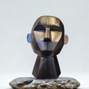 Faceted Obsidian "Echo" Bookends