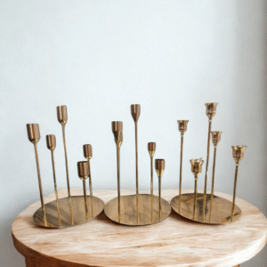 Gilded Meadow Taper Candle Holders